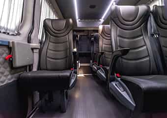 Interior of a bus rental